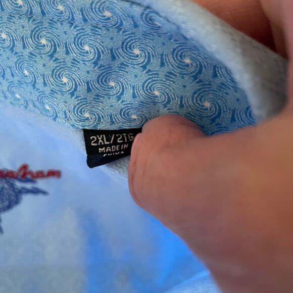 ROBERT GRAHAM Knowledge Wisdom Truth Button Down Shirt Blue Men's 2XL/2TG - Picture 15 of 16